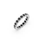 14K White Gold Natural Black Bezel Setting Ring