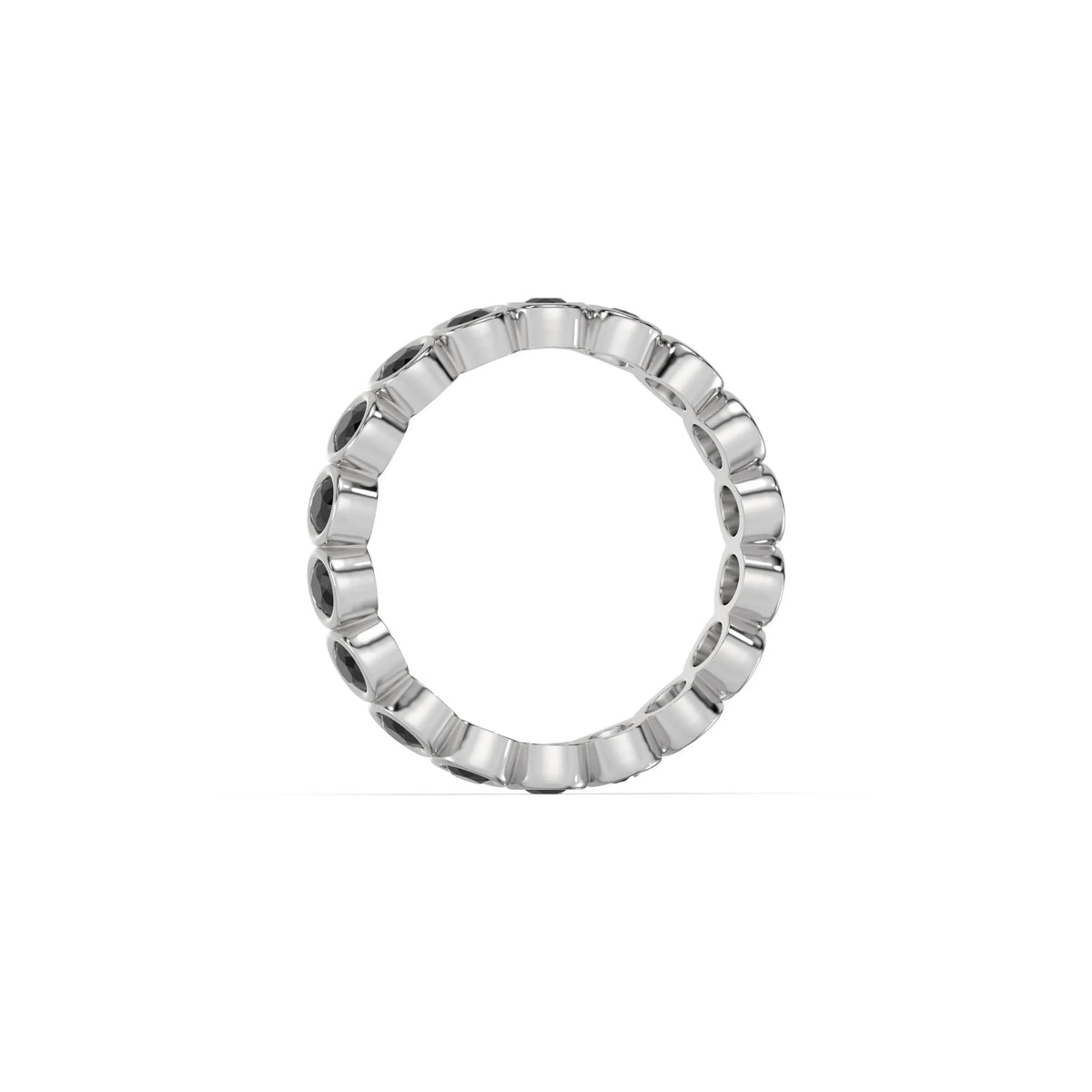 10K Yellow Gold Natural Black Bezel Setting Full Eternity Ring