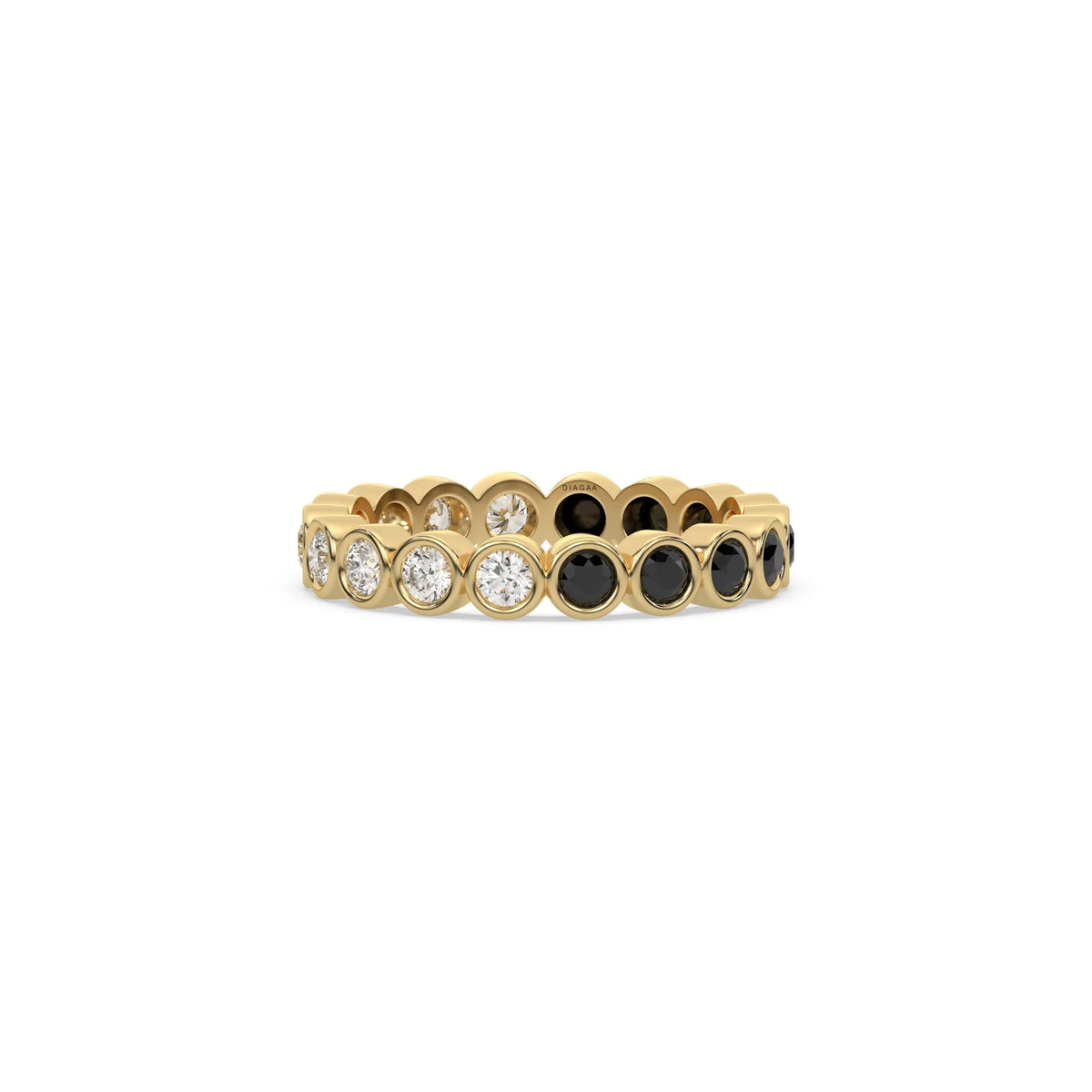 14K Yellow Gold Half And Half Full Eternity Ring
