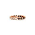 18K Rose Gold Half Natural Black And Half White Diamond Full Eternity Band