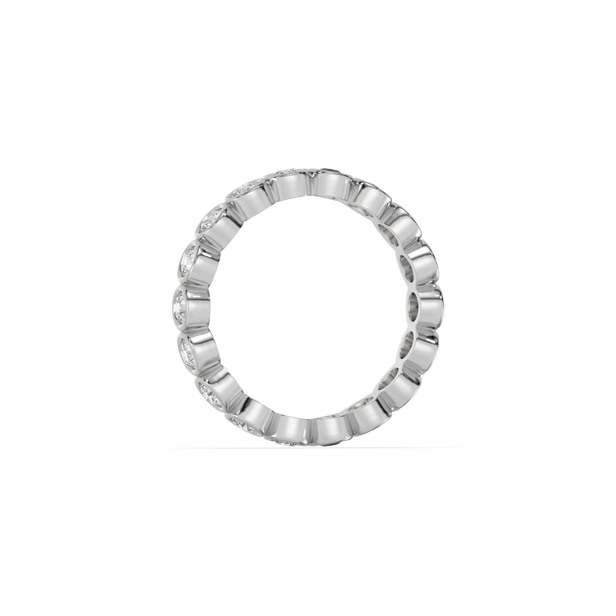 10K White Gold Half And Half Full Eternity Ring