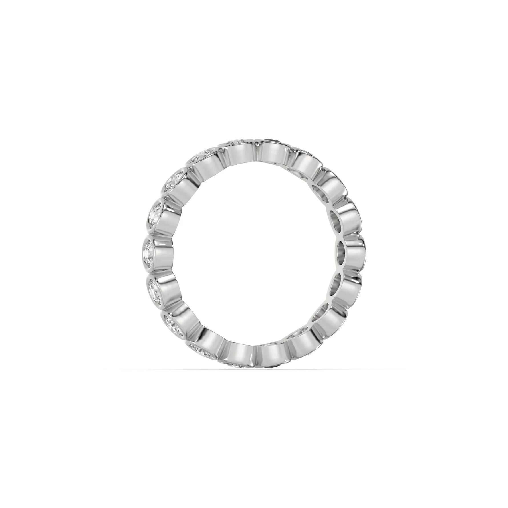 10K White Gold Half And Half Full Eternity Ring