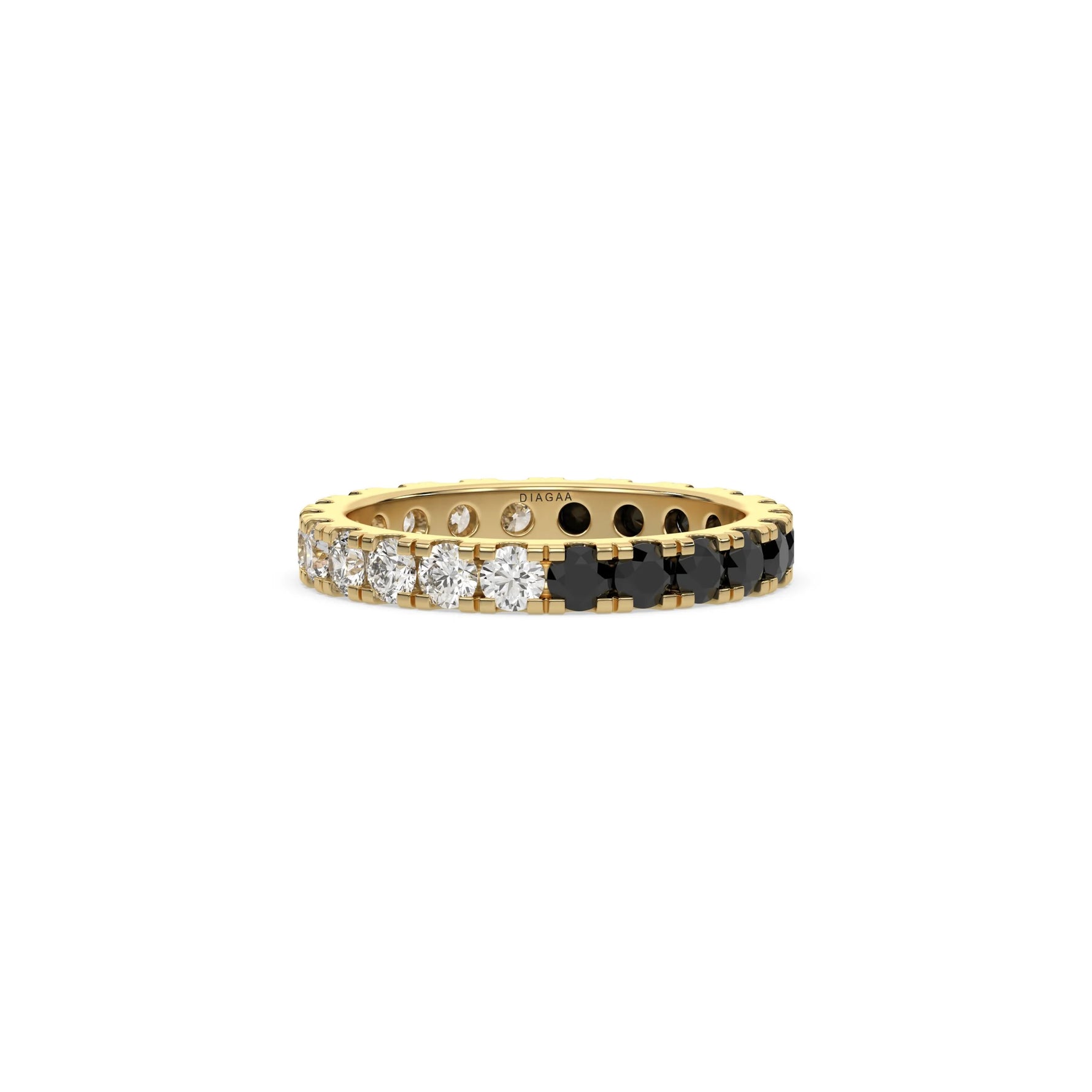 14K Yellow Gold Half and Half Eternity Ring