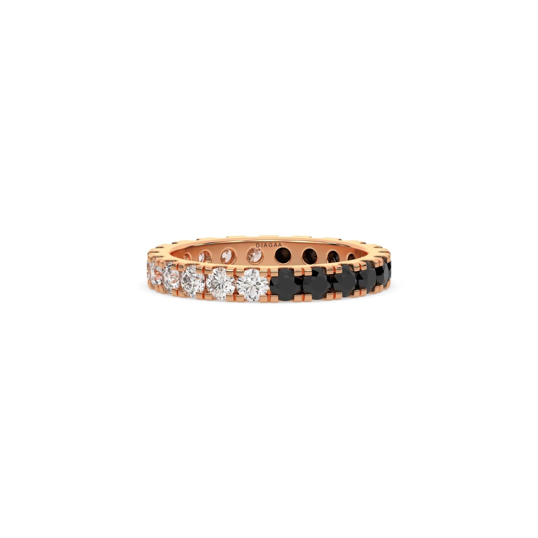 14K Rose Gold Half and Half Eternity Ring