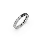 10K White Gold Round Black And White Diamond Ring