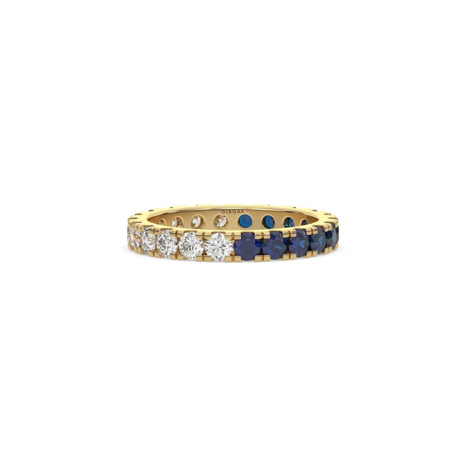 14K Yellow Gold Half and Half Eternity Ring