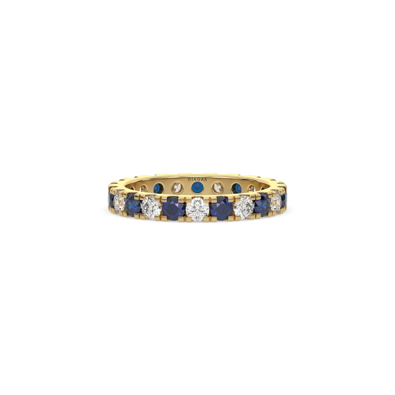 14K Yellow Gold Half and Half Eternity Ring