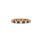 14K Rose Gold Diamond and Emerald Gemstone Ring