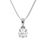 18K White Gold 3 CT Round Cut Diamond Solitaire Necklace