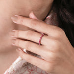 Round Cut Full Ruby Half Eternity Ring 