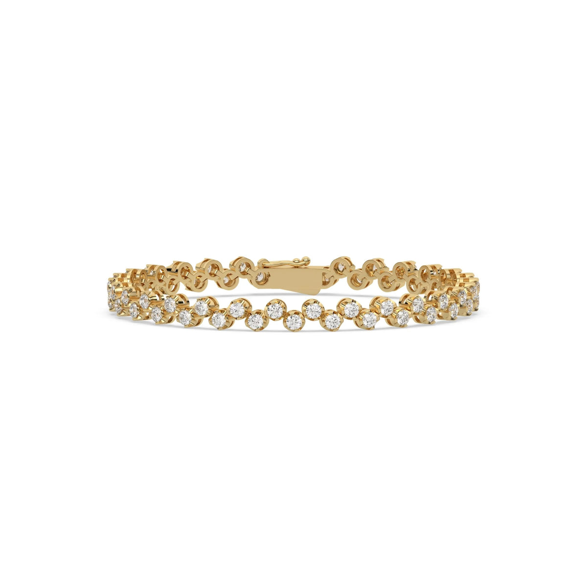 Round Lab Grown Diamond Buttercup Tennis Bracelet