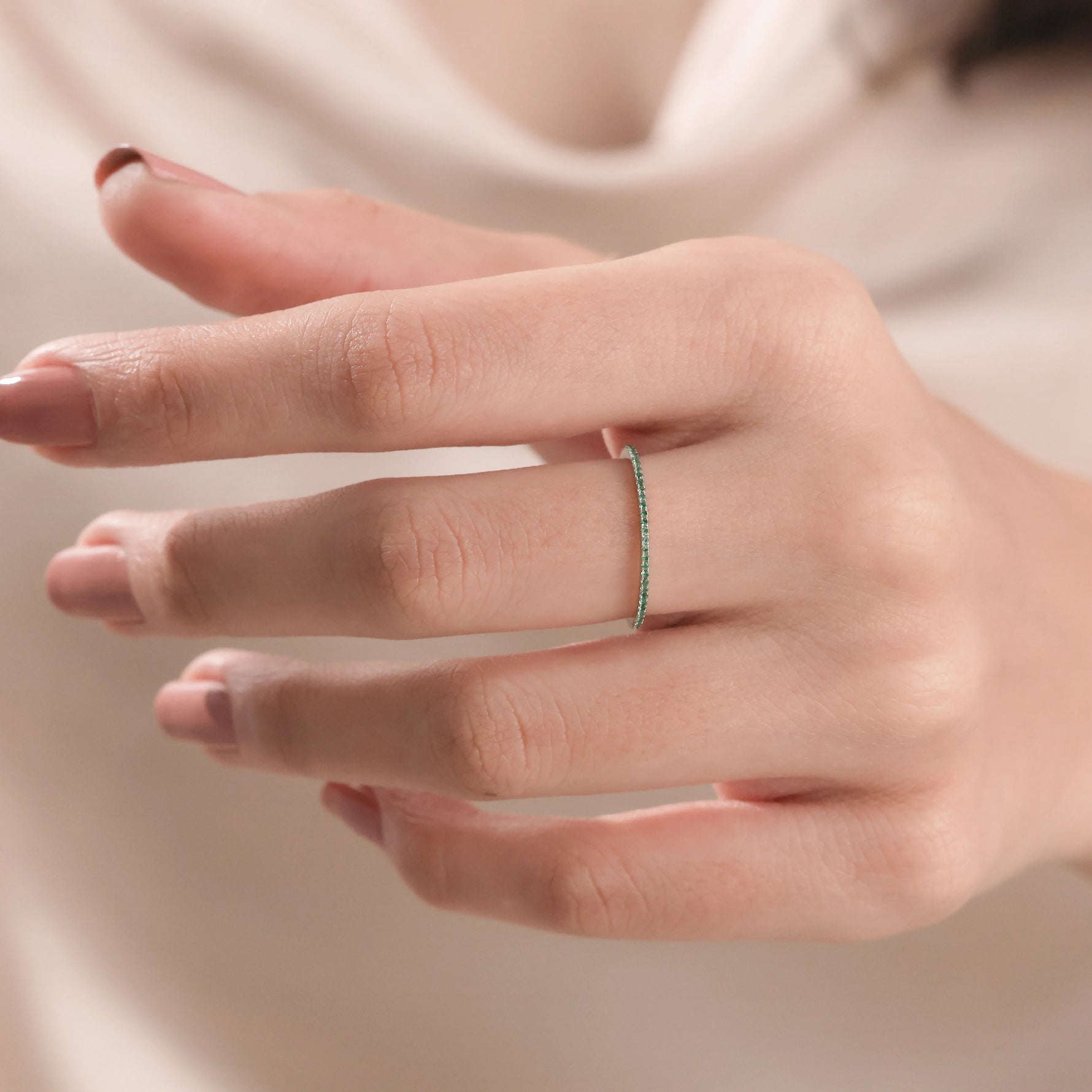 Round Cut Gemstone Full Eternity Ring 