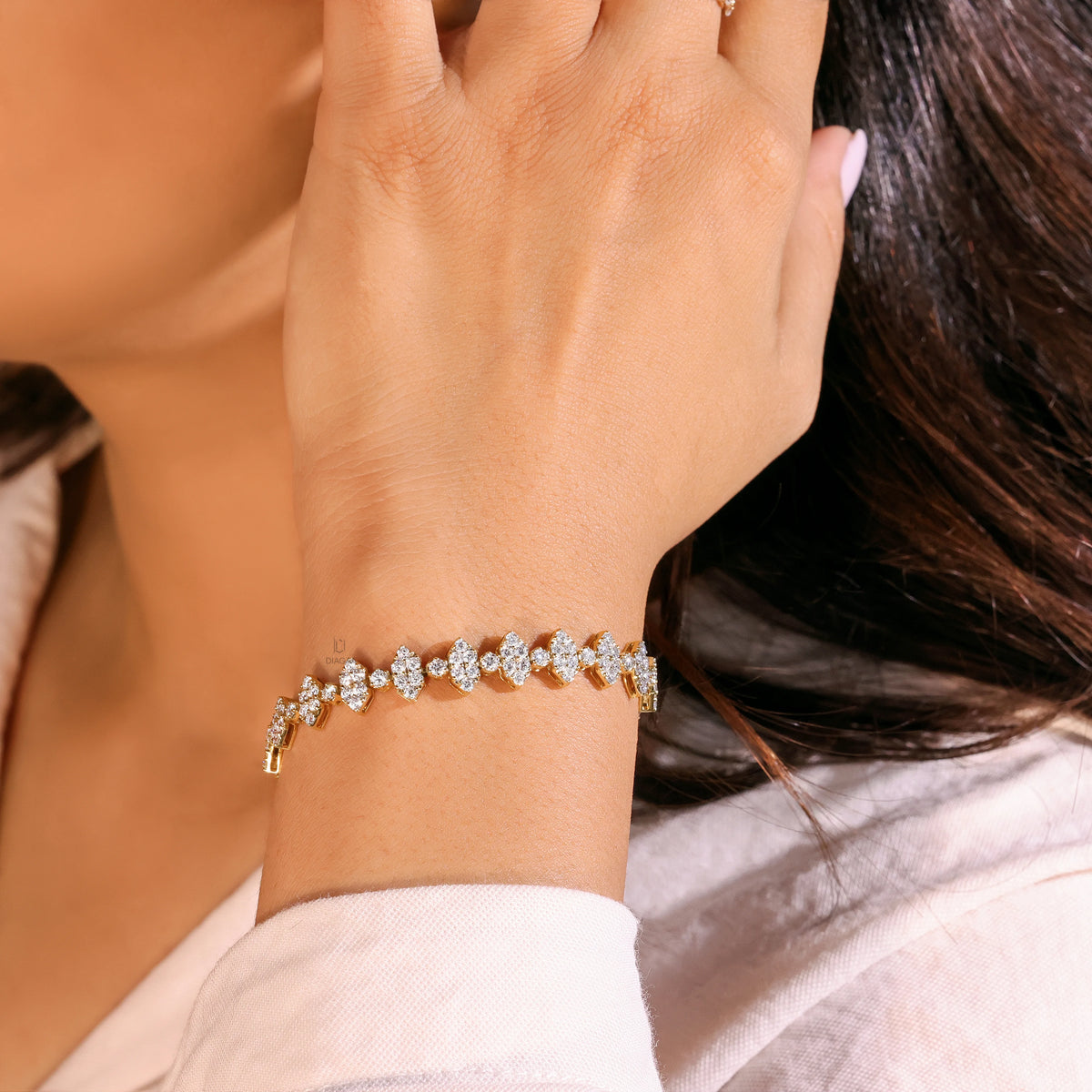 5.85 CT Round Natural Diamond Tennis Bracelet