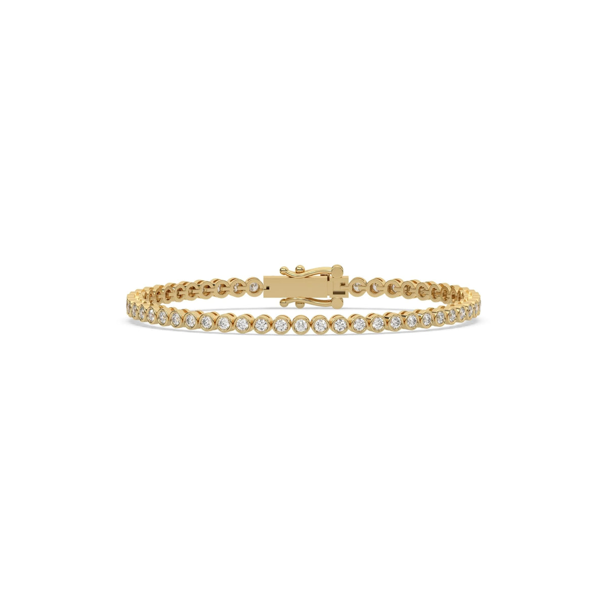 Round Lab Grown Diamond Bezel Set Tennis Bracelet