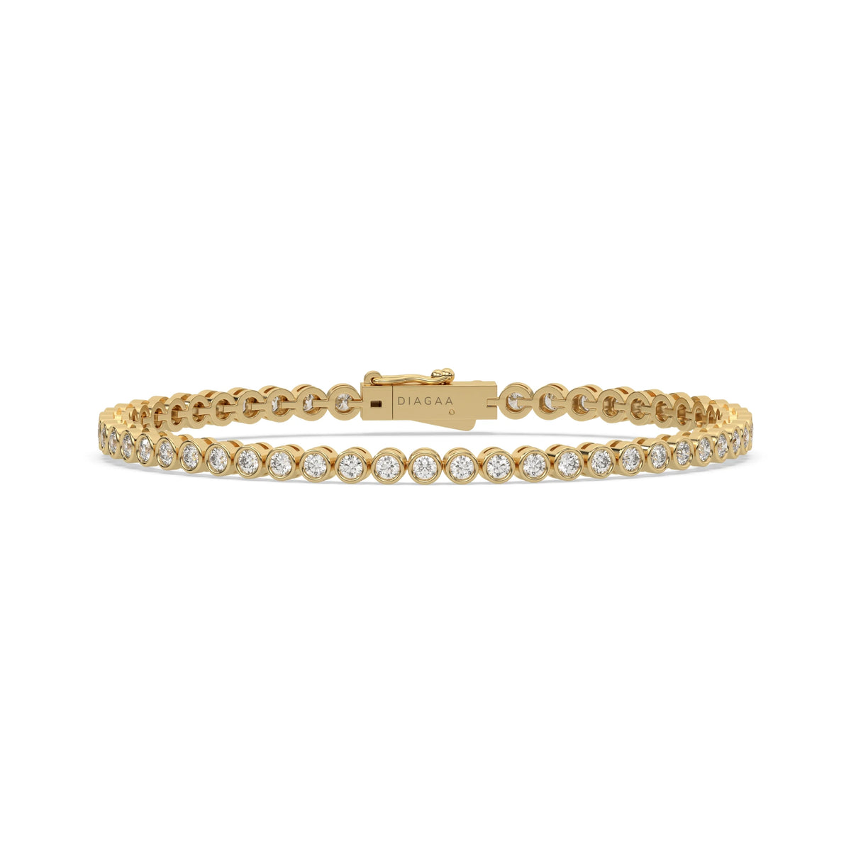 14K Yellow Gold Round Diamond Bracelet 