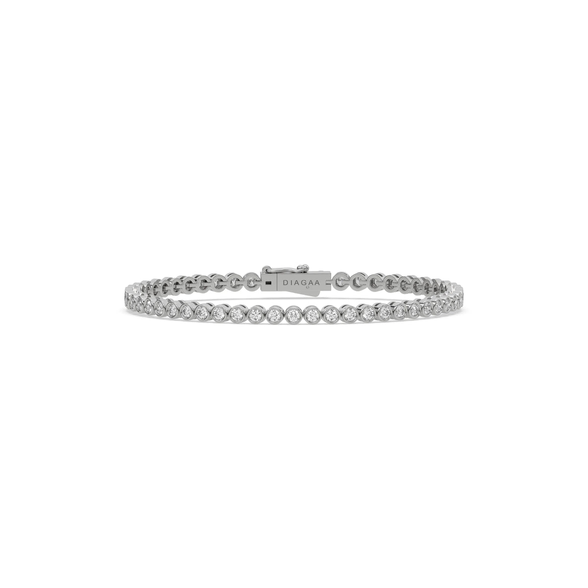 14K Yellow Gold Round Diamond  Tennis Bracelet 