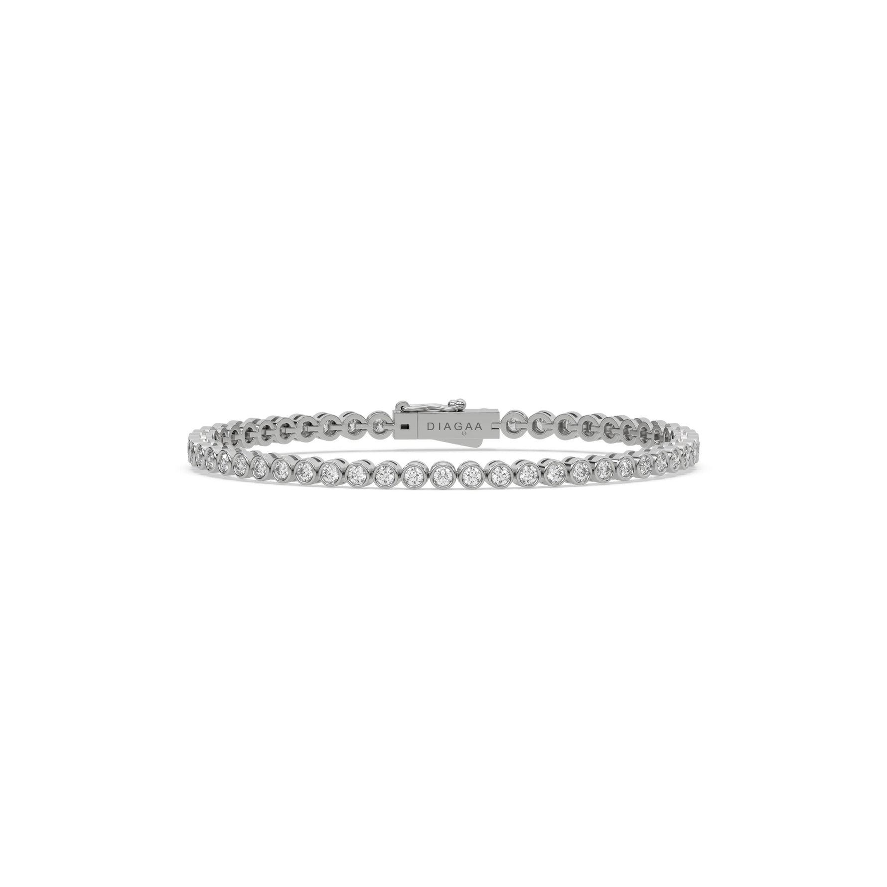 14K Yellow Gold Round Diamond  Tennis Bracelet 