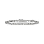 14K White Gold Round Diamond Bracelet 