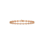 18K Rose Gold Round Diamond Chain Bracelet