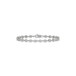 18K White Gold Round Diamond Chain Bracelet