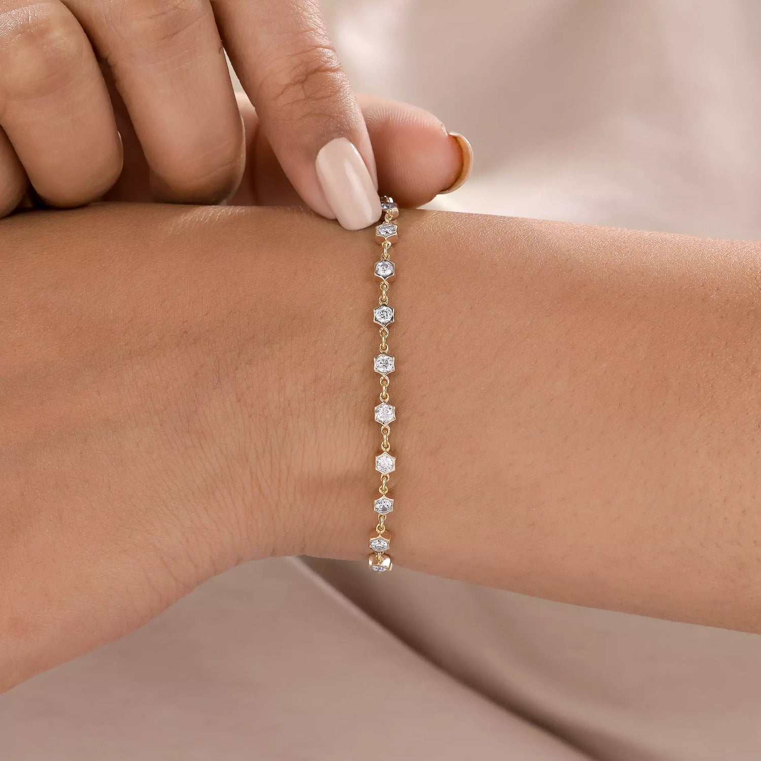 1.70 CT Round Natural Diamond Link Bracelet