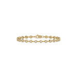 18K Yellow Gold Round Diamond Chain Bracelet