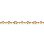 14K Yellow Gold Round Diamond Chain Bracelet