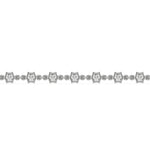 14K White Gold Round Diamond Chain Bracelet
