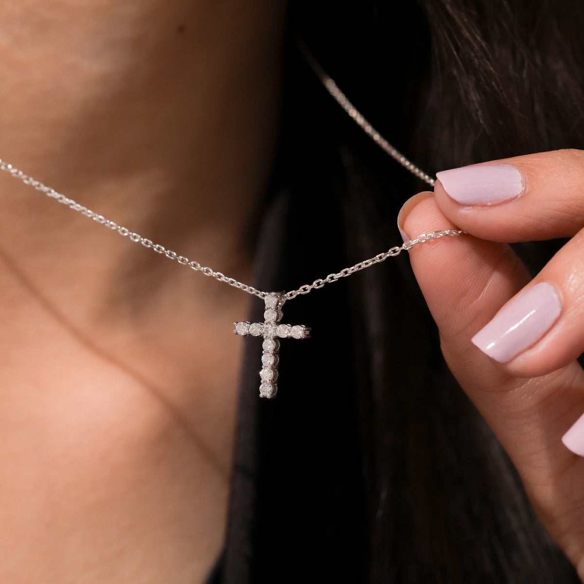 Gold Diamond Cross Necklace