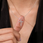 Round diamond Cross Necklace