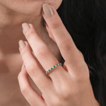 Round Diamond Emerald Gemstone Ring 