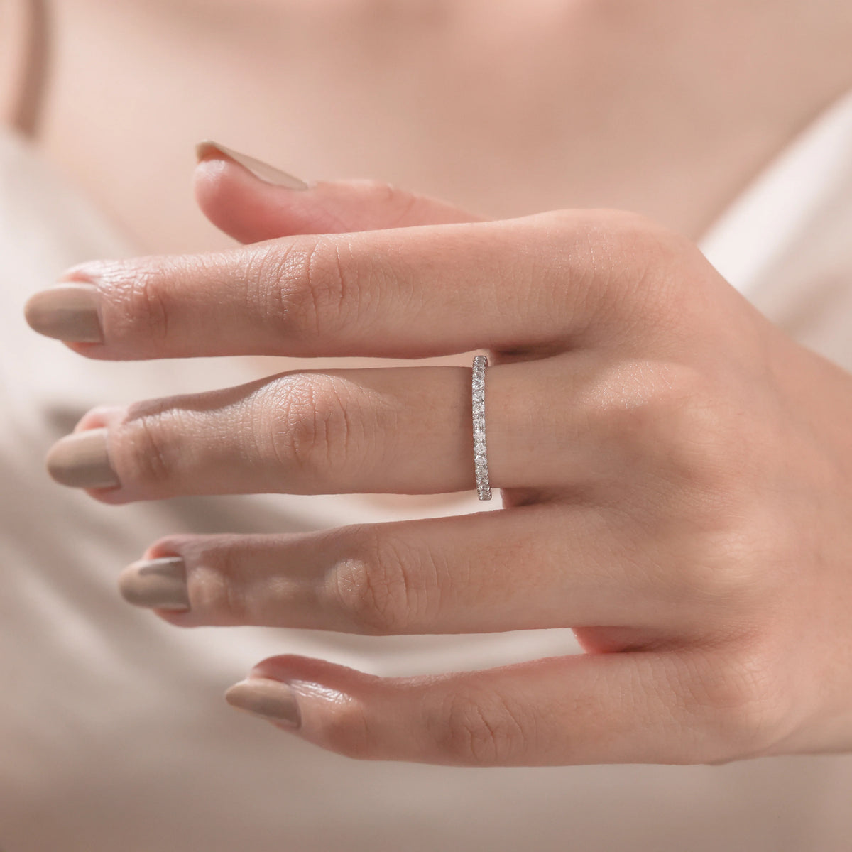 Round Diamond Gold Eternity Ring  