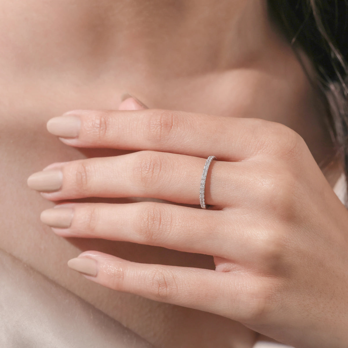 Round Diamond Eternity Gold Ring 