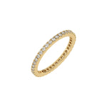 This yellow gold Full Eternity Diamond Band made with brilliant cut round diamonds and set in a beautiful pave setting in 3d view