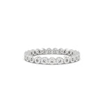 This white gold Full Eternity ring features round diamonds set in bezel setting in top view