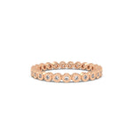 This rose gold Full Eternity ring features round diamonds set in bezel setting in top view