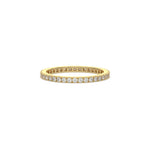 This yellow gold Half Eternity Distance Diamond Band made with brilliant cut round diamonds and set in a beautiful pave setting