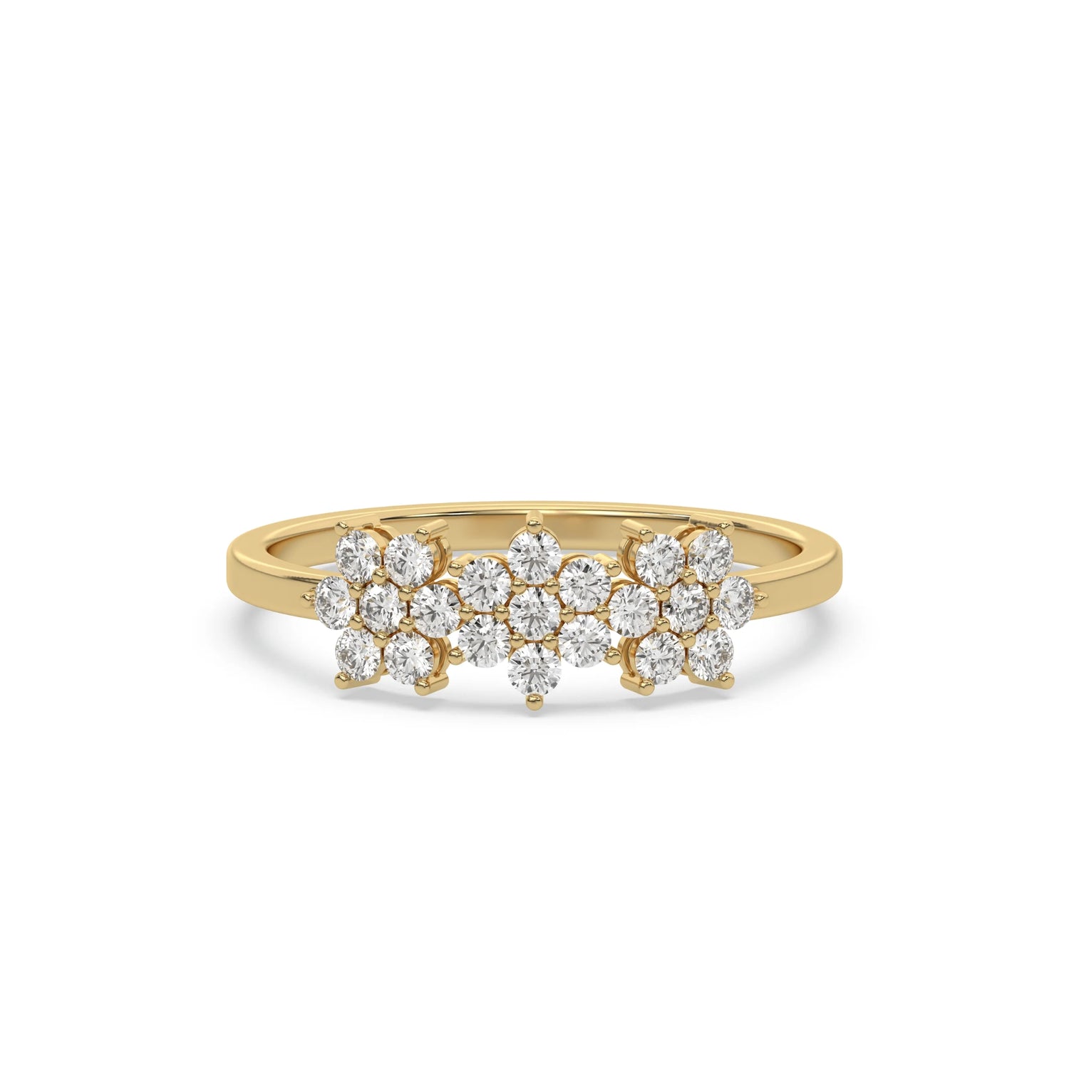Flower Round Lab Grown Diamond Ring