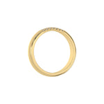 This yellow gold Round Diamond Band handmade with round brilliant-cut diamond and set in a micro pave setting in through finger view