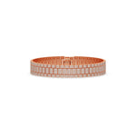 18K Rose  Gold Cuban Rolex Diamond Tennis Bracelet