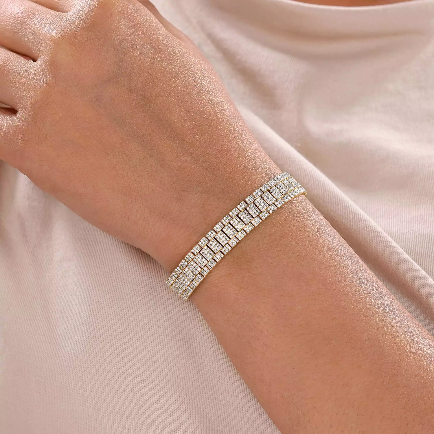 6 CT Lab Diamond Rolex Presidential Style Link Bracelet