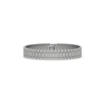 18K White Gold Cuban Diamond Tennis Bracelet