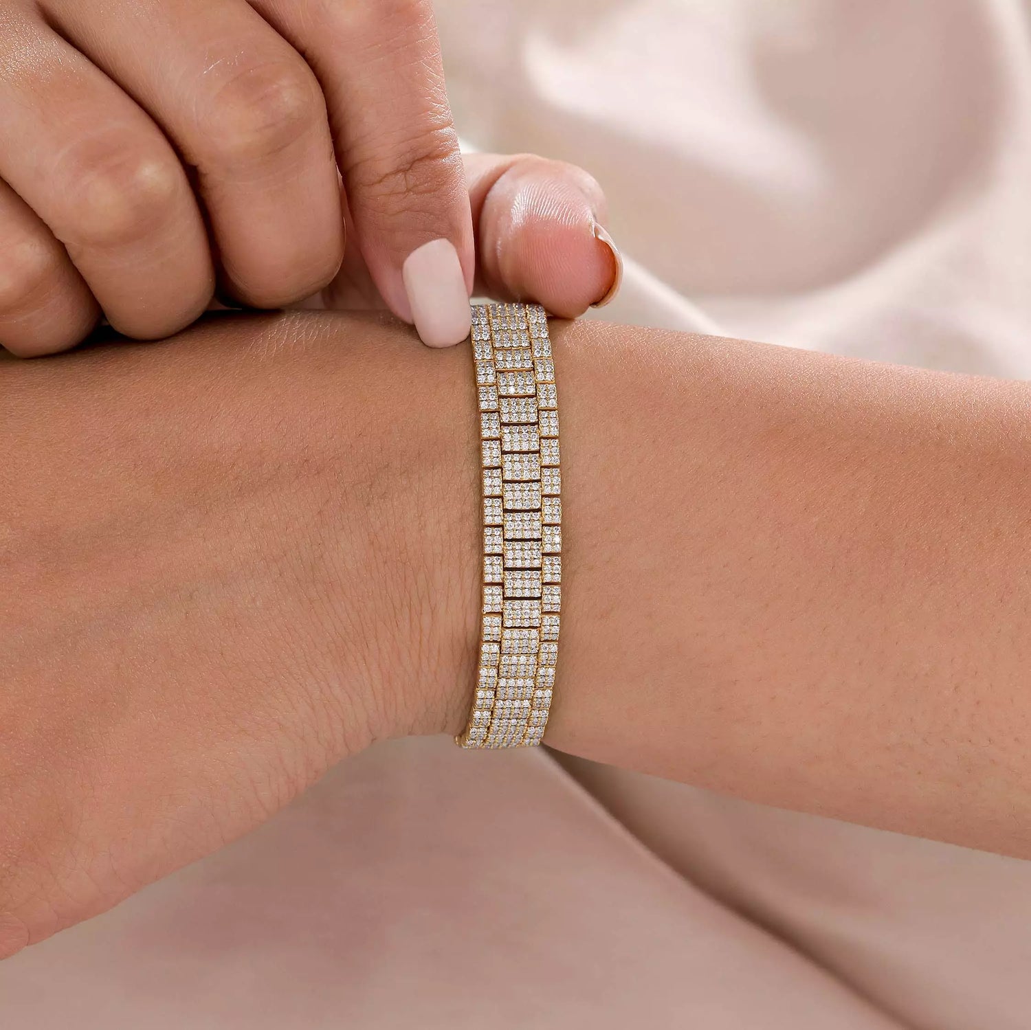 6 CT Natural Diamond Rolex Presidential Style Link Bracelet