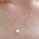 14K Yellow Gold Round Diamond Sparkle Pendant