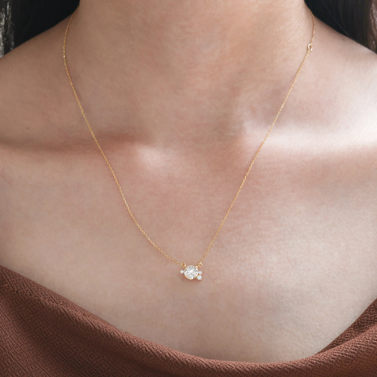 Round Diamond Solitaire Necklace
