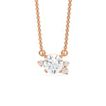 18K Rose Gold Round Diamond Sparkle Pendant