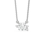 18K White Gold Round Diamond Sparkle Pendant