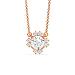 18K Rose Gold Round Cut Diamond Sparkle Pendant