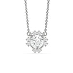 18K White Gold Round Cut Diamond Sparkle Pendant