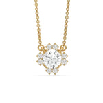 18K Yellow Gold Round Cut Diamond Sparkle Pendant